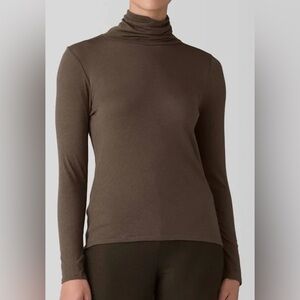 Eileen Fisher Sheer Knit Turtleneck Top. NWT